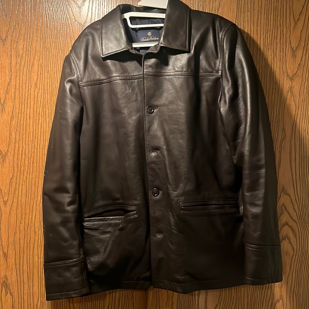 Brooks Brothers brown leather jacket - medium
